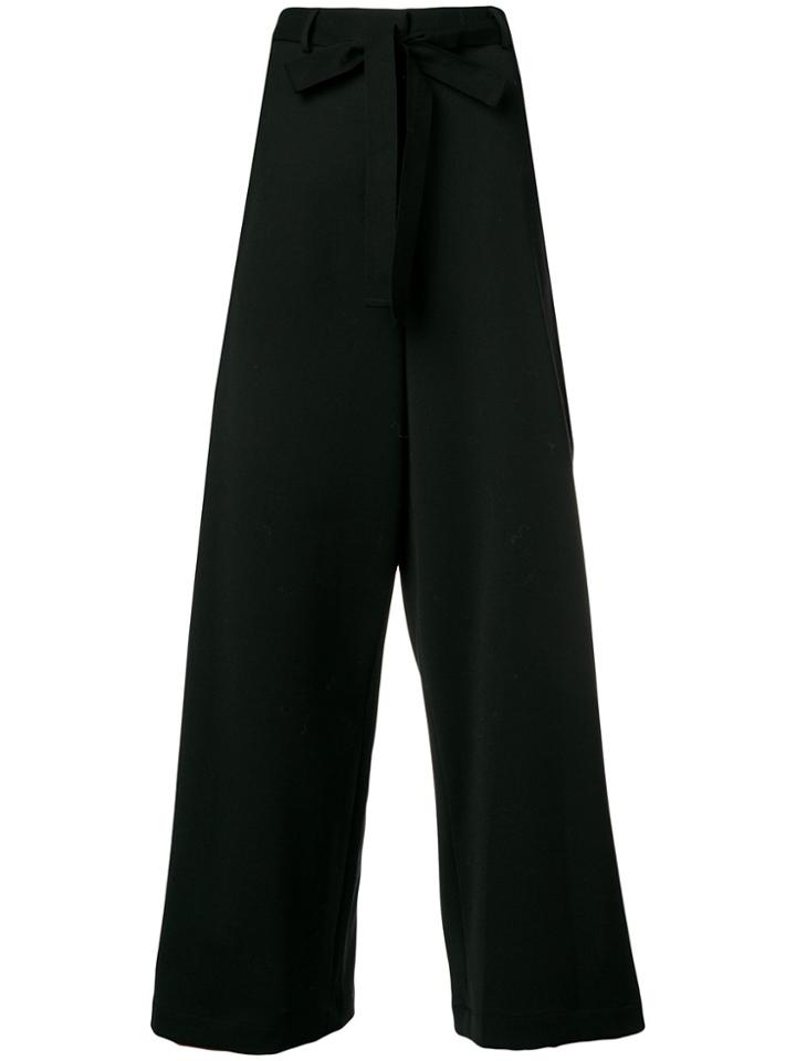 Hache Belted Wide Leg Trousers - Black