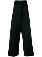 Hache Belted Wide Leg Trousers - Black