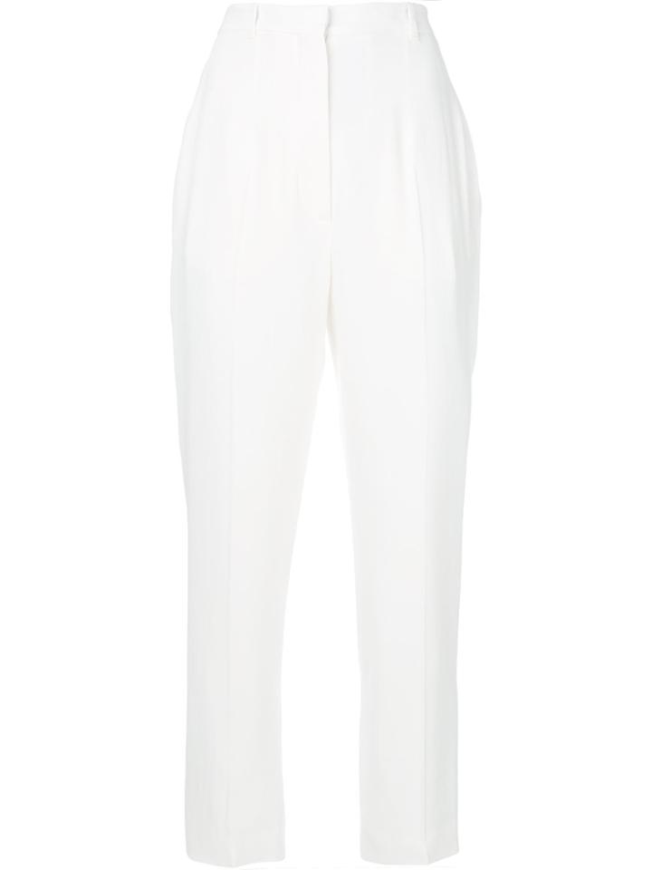 Alexander Mcqueen Crepe Tapered Trousers - White