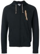 History Repeats Embroidered Zipped Hoodie, Men's, Size: Medium, Black, Cotton/polyester
