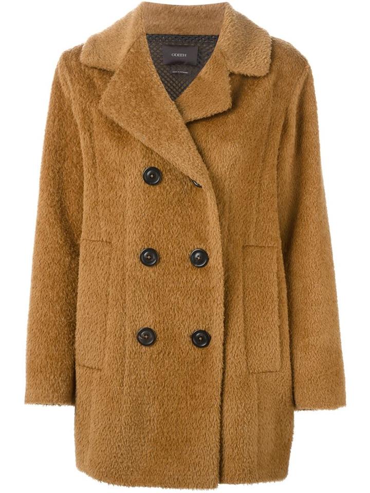 Odeeh Oversized Peacoat, Women's, Size: 38, Brown, Polyester/viscose/alpaca/cotton