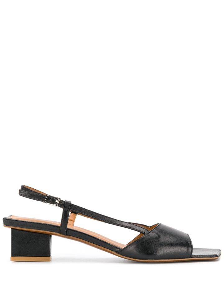 By Far Chunky Heel Sandals - Black