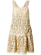 No21 Embroidered Dress, Women's, Size: 42, Grey, Polyester/metallic Fibre/viscose