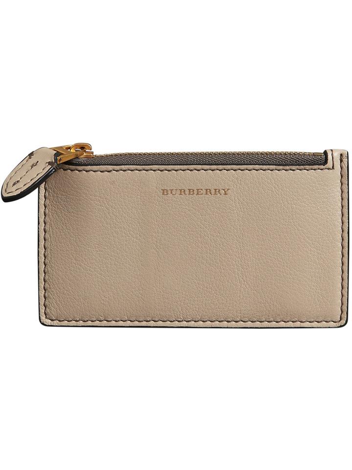 Burberry Two-tone Leather Card Case - Nude & Neutrals