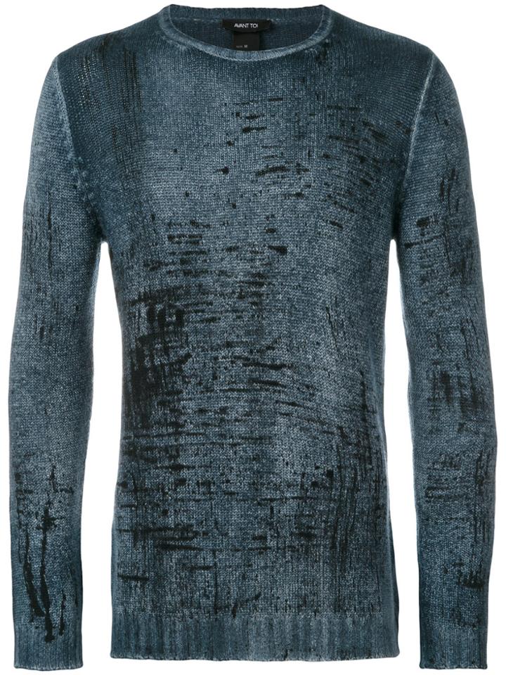 Avant Toi Weathered Effect Jumper - Blue