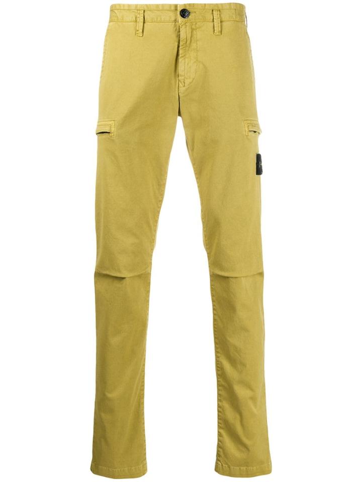 Stone Island Logo Patch Chinos - Yellow