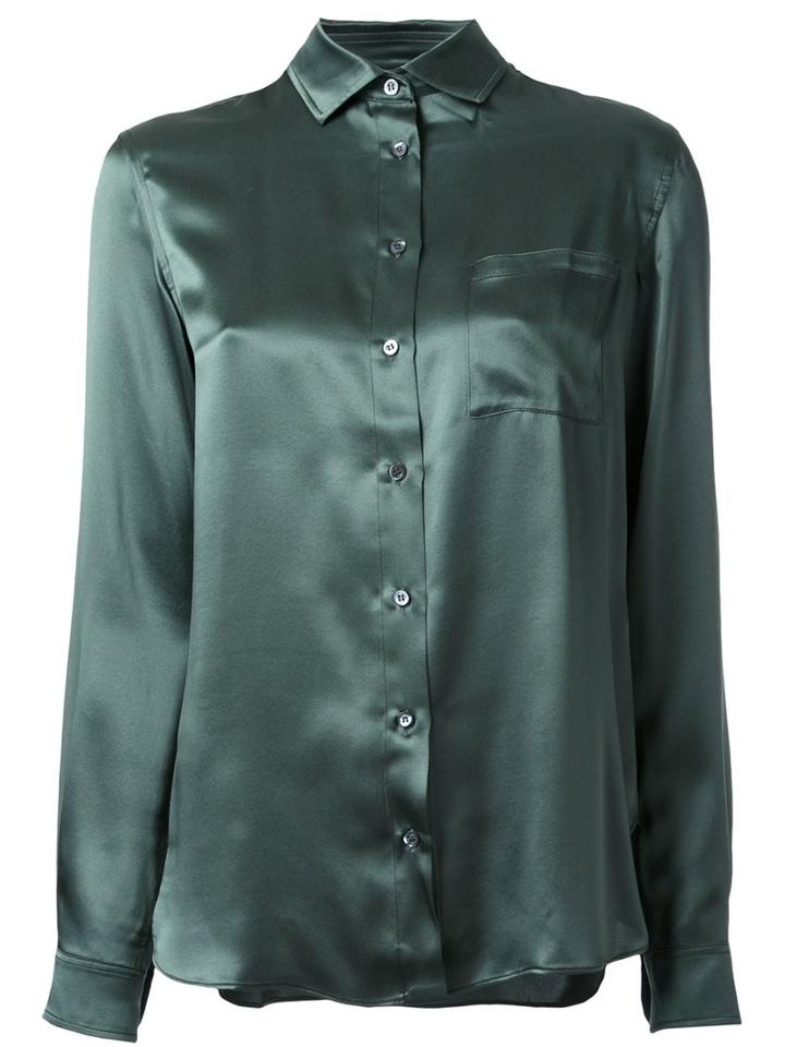 Aspesi Patch Pocket Blouse, Women's, Size: 40, Green, Silk