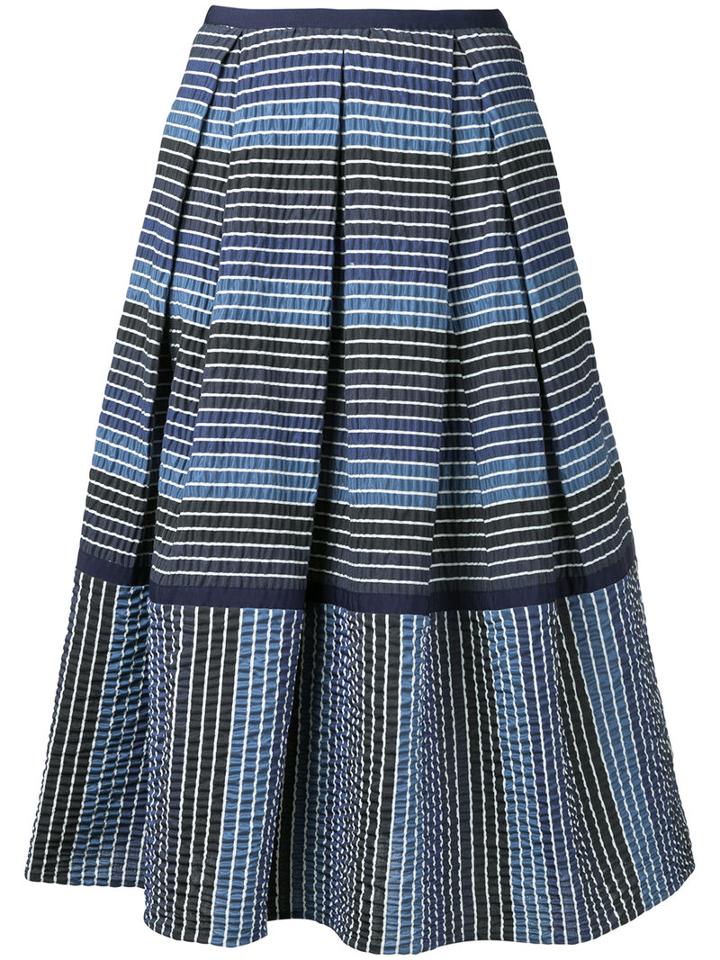 Erdem - Striped Midi Skirt - Women - Silk/cotton/spandex/elastane/polyimide - 8, Blue, Silk/cotton/spandex/elastane/polyimide