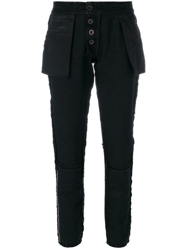 Unravel Project - Reverse Tapered Trousers - Women - Cotton - 28, Black, Cotton