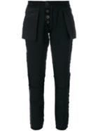 Unravel Project - Reverse Tapered Trousers - Women - Cotton - 28, Black, Cotton