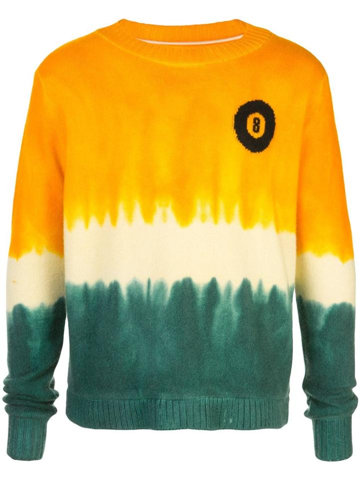The Elder Statesman Dip-dyed 8-ball Cashmere Jumper - Orange
