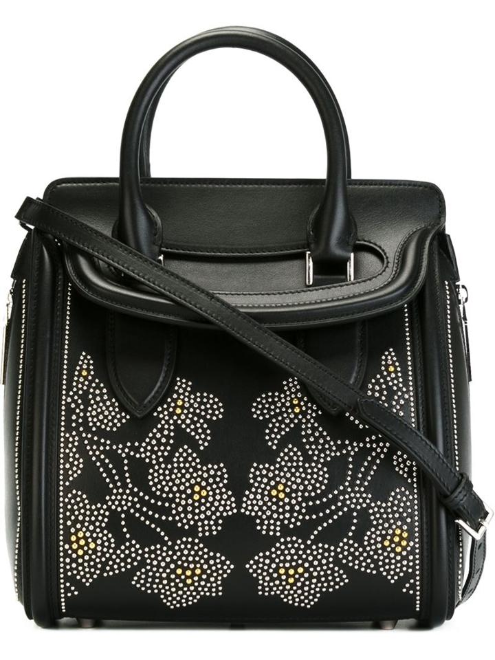 Alexander Mcqueen Heroine Tote, Women's, Black, Calf Leather/metal Other