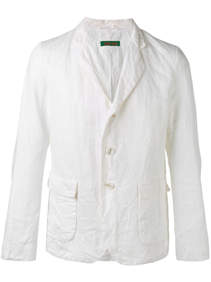 Casey Casey Flap Pockets Blazer, Men's, Size: Small, White, Cotton/linen/flax