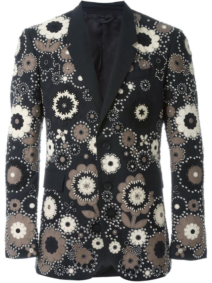 Burberry Prorsum Floral Appliqué Blazer