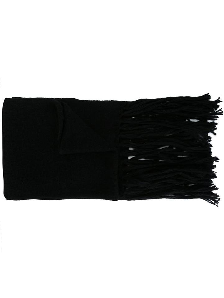 Ami Alexandre Mattiussi Frayed Scarf, Men's, Black, Polyamide/wool/alpaca
