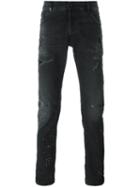 Marcelo Burlon County Of Milan Distressed Jeans, Men's, Size: 33, Black, Cotton/polyester/spandex/elastane