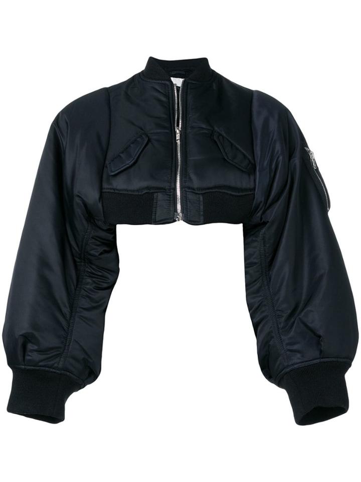 Comme Des Garçons Noir Kei Ninomiya Cropppd Bomber Jacket - Black