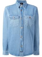 Les (art)ists Back Print Denim Shirt, Women's, Size: Large, Blue, Cotton