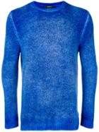 Avant Toi Brushed Crew Neck Sweater - Blue