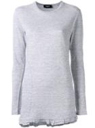Dsquared2 Oversize Ruffled Hem T-shirt, Women's, Size: Small, Grey, Cotton/viscose
