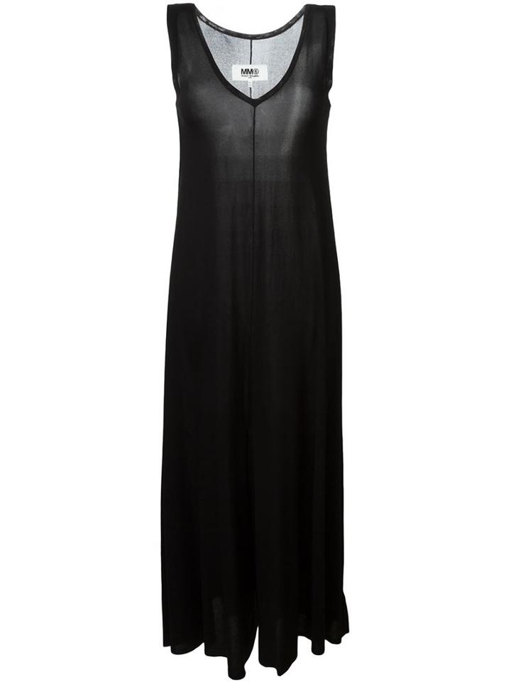 Mm6 Maison Margiela Wide Leg Jumpsuit, Women's, Size: M, Black, Polyamide/viscose