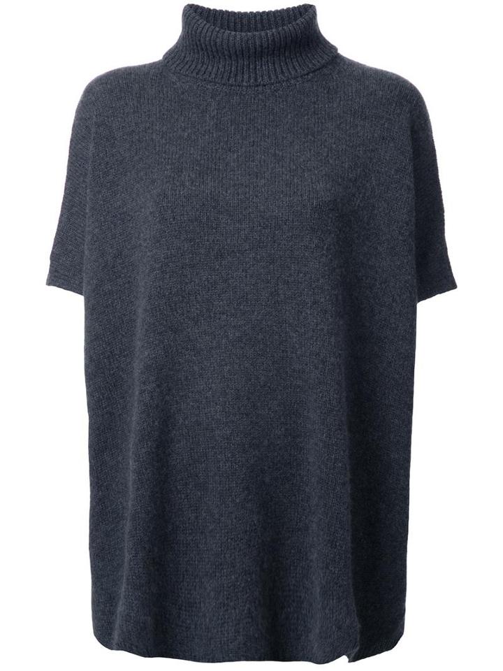 Ermanno Scervino Turtleneck Shortsleeved Jumper, Women's, Size: Large, Grey, Cashmere