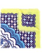 Mary Katrantzou - Fan Print Scarf - Women - Modal/cashmere - One Size, Yellow, Modal/cashmere