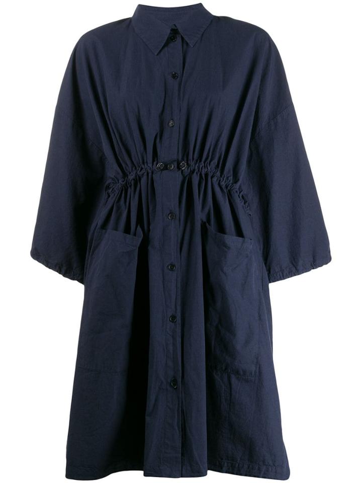 Henrik Vibskov Cropped Sleeve Shirt Dress - Blue