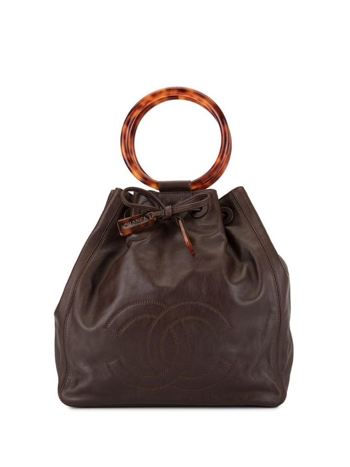 Chanel Pre-owned Structured Handles Tote Bag - Brown