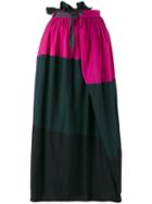 Kolor - Tricolour Skirt - Women - Cotton/nylon - 3, Women's, Black, Cotton/nylon