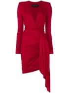 Alexandre Vauthier Deep V-neck Dress - Red