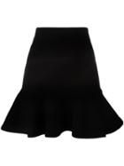 Mcq Alexander Mcqueen Peplum Mini Skirt, Women's, Size: Large, Black, Polyamide/polyester/spandex/elastane