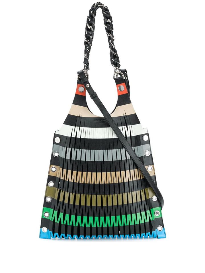 Sonia Rykiel Striped Le Baltard Tote - Black