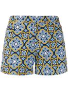 Mc2 Saint Barth Mosaic Print Swim Shorts - Blue