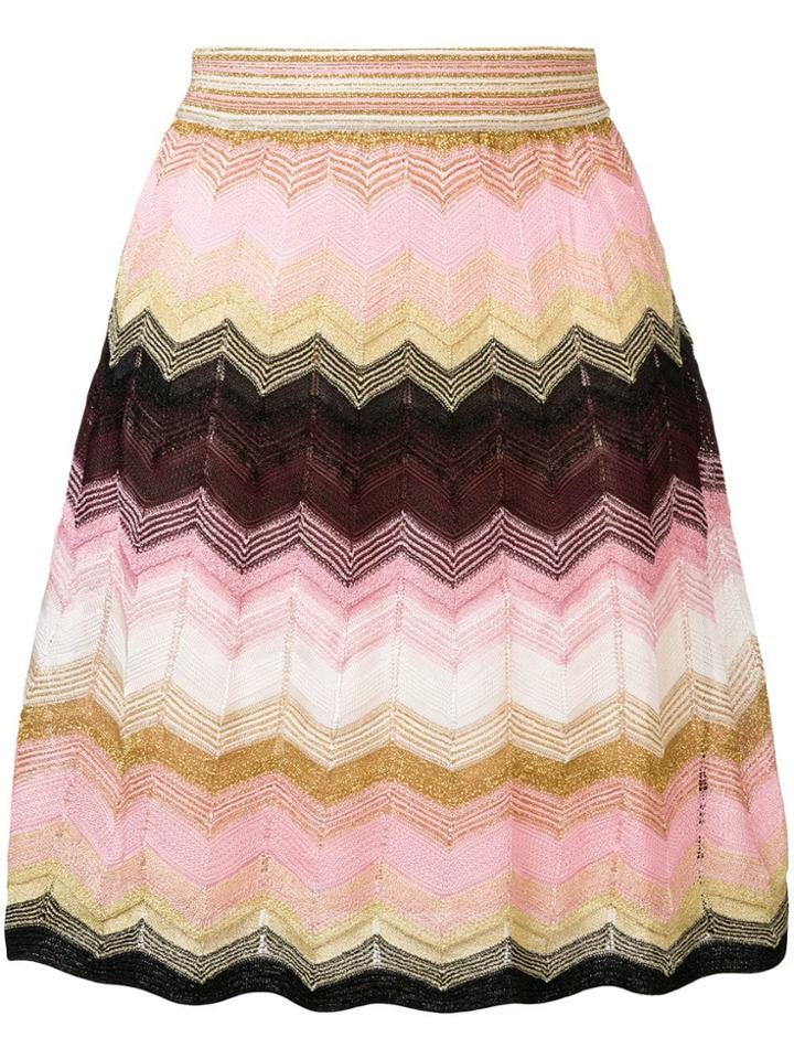 M Missoni Zigzag Pattern Skirt - Pink