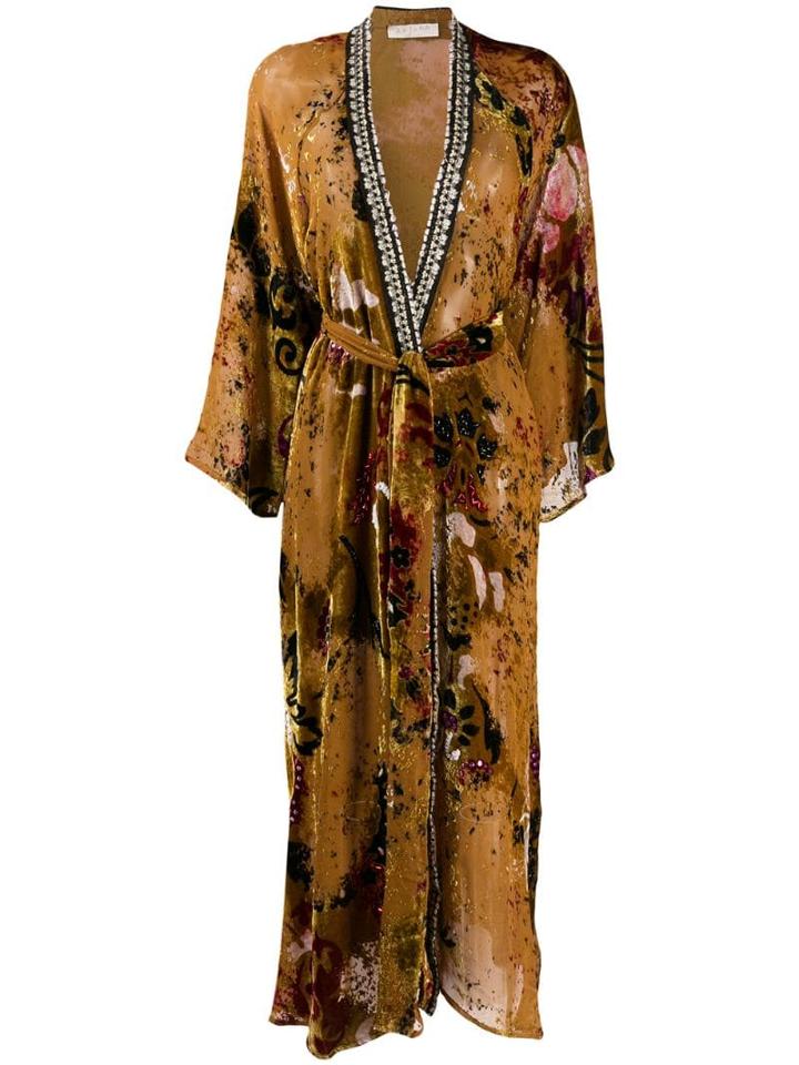 Anjuna Silk Blend Belted Coat - Brown