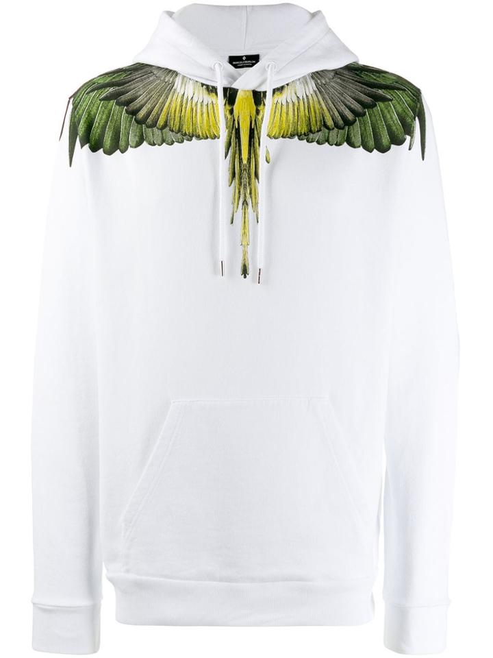 Marcelo Burlon County Of Milan Parrot Print Hoodie - White