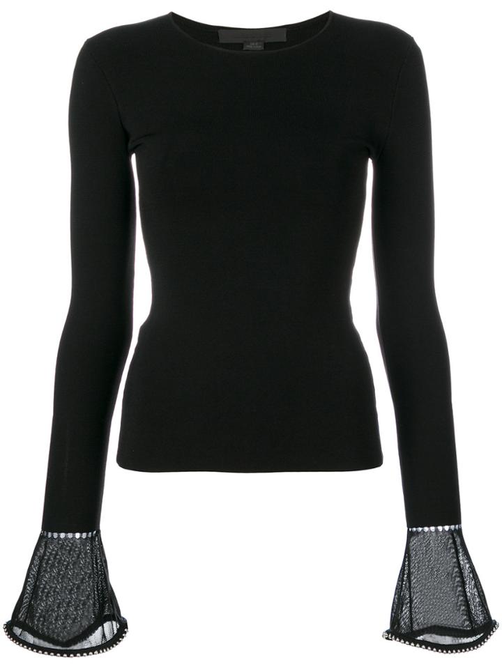 Alexander Wang Ball Trimmed Bell Sleeve Top - Black