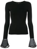 Alexander Wang Ball Trimmed Bell Sleeve Top - Black
