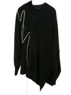 Yohji Yamamoto Asymmetric Textured Style Sweater - Black