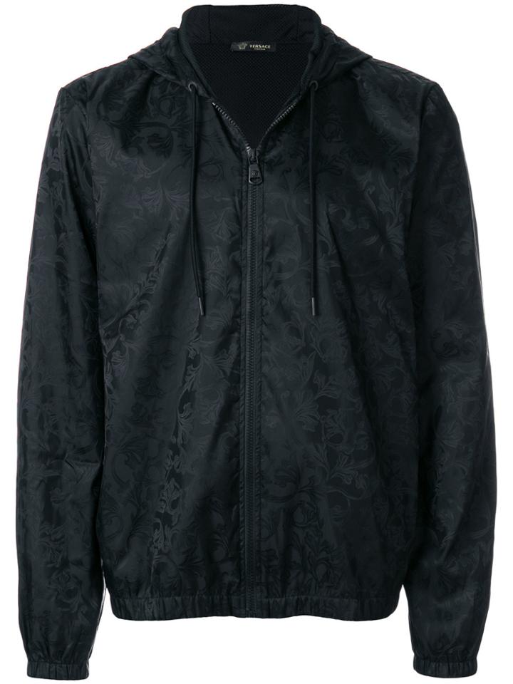 Versace Baroque Pattern Hooded Jacket - Black