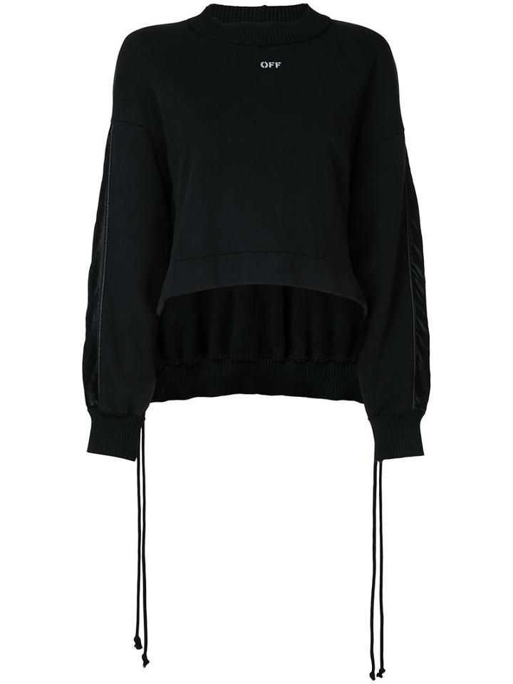 Off-white - Gathered Back Jumper - Women - Cotton - Xs, Black, Cotton