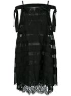 Ermanno Scervino Lace And Stripe Sheer Layered Dress - Black