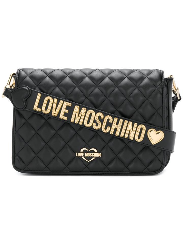 Love Moschino Quilted Logo Shoulder Bag - Black
