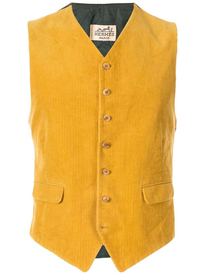 Hermès Pre-owned Corduroy Vest - Yellow