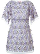 Giamba Embroidered Sheer Floral Dress, Women's, Size: 40, Pink/purple, Polyester
