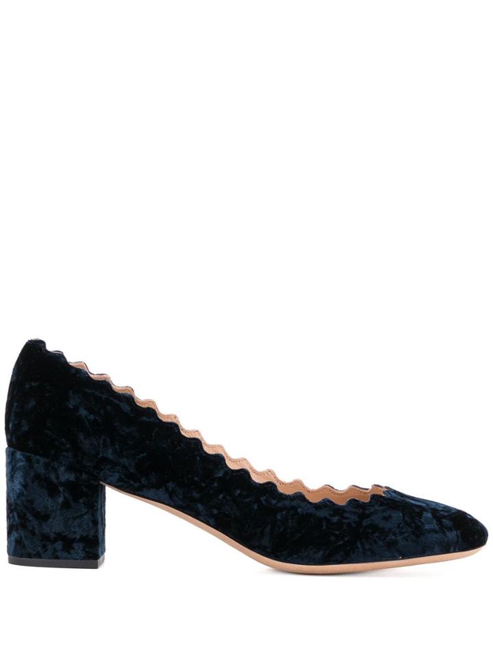 Chloé Velvet Pumps - Blue