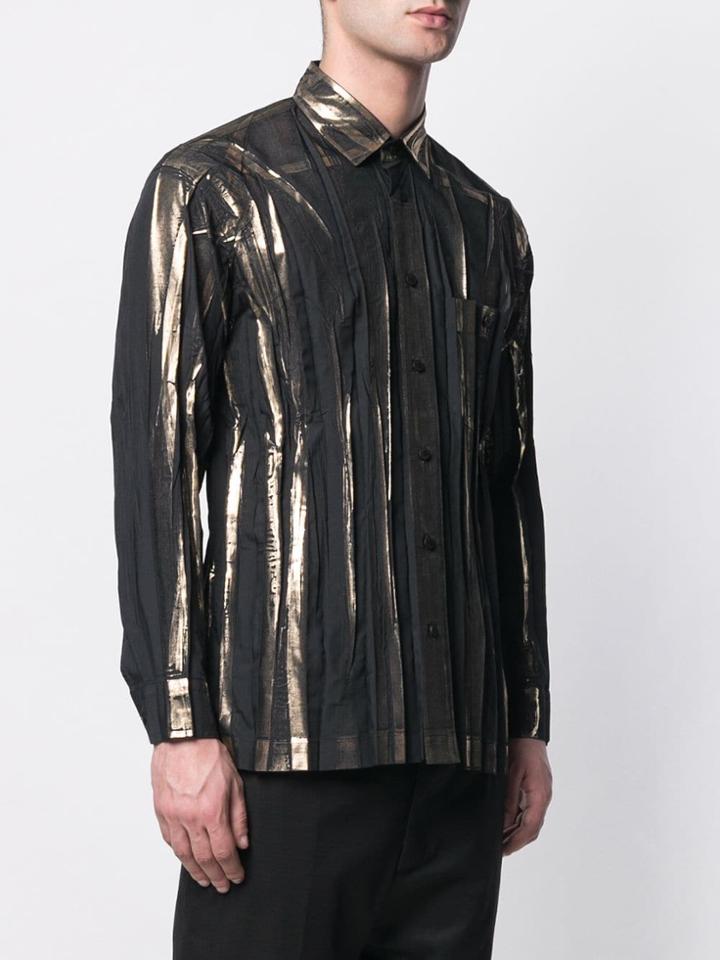 Issey Miyake Men Metallic Shirt - Black