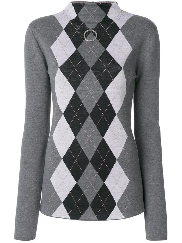 Stella Mccartney Argyle Turtle Neck Sweater - Grey