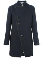Vivienne Westwood Diagonal Fastening Midi Coat, Men's, Size: 46, Blue, Cotton/modal/viscose